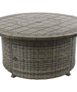 52" Round Athena Dark Chat Firepit Table (Burner or Ice Bucket NOT Included)