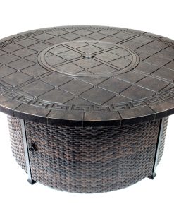 52" Round Aztec Chat Firepit Table (Burner or Ice Bucket NOT Included)