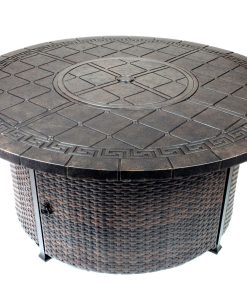 52" Round Aztec Chat Firepit Table (Burner Included)